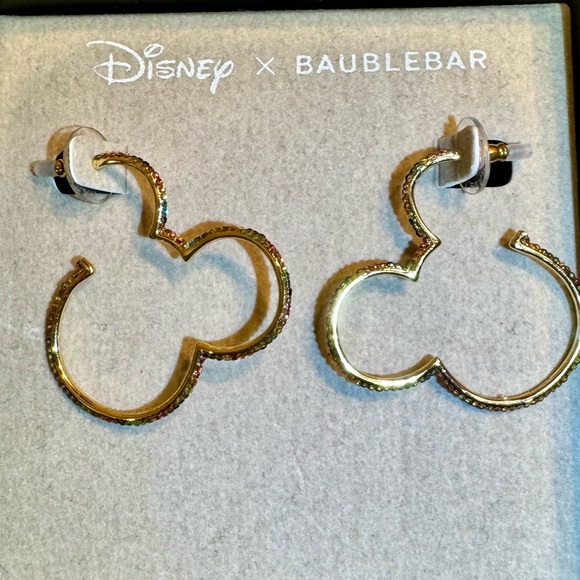 Disney X BaubleBar Mickey Mouse Multi Color Rhinestone Mouse Shaped Earrings - Picture 6 of 6